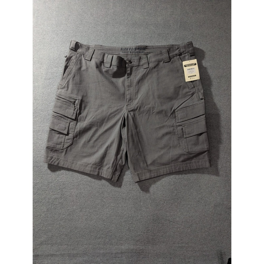 Duluth‎ Trading Flex Fire Hose Cargo Shorts 46 Relaxed Fit Gray 11" Inseam